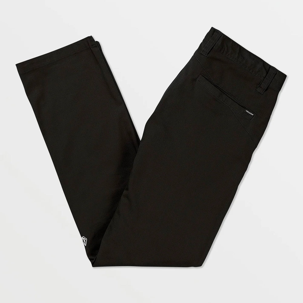 Back flat lay view of Volcom's Black Frickin Modern Stretch Pant