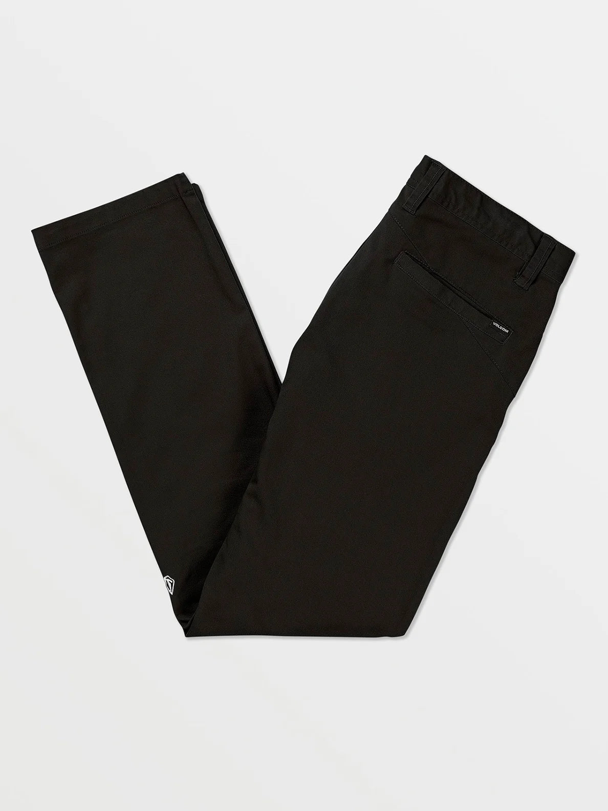 Back flat lay view of Volcom's Black Frickin Modern Stretch Pant