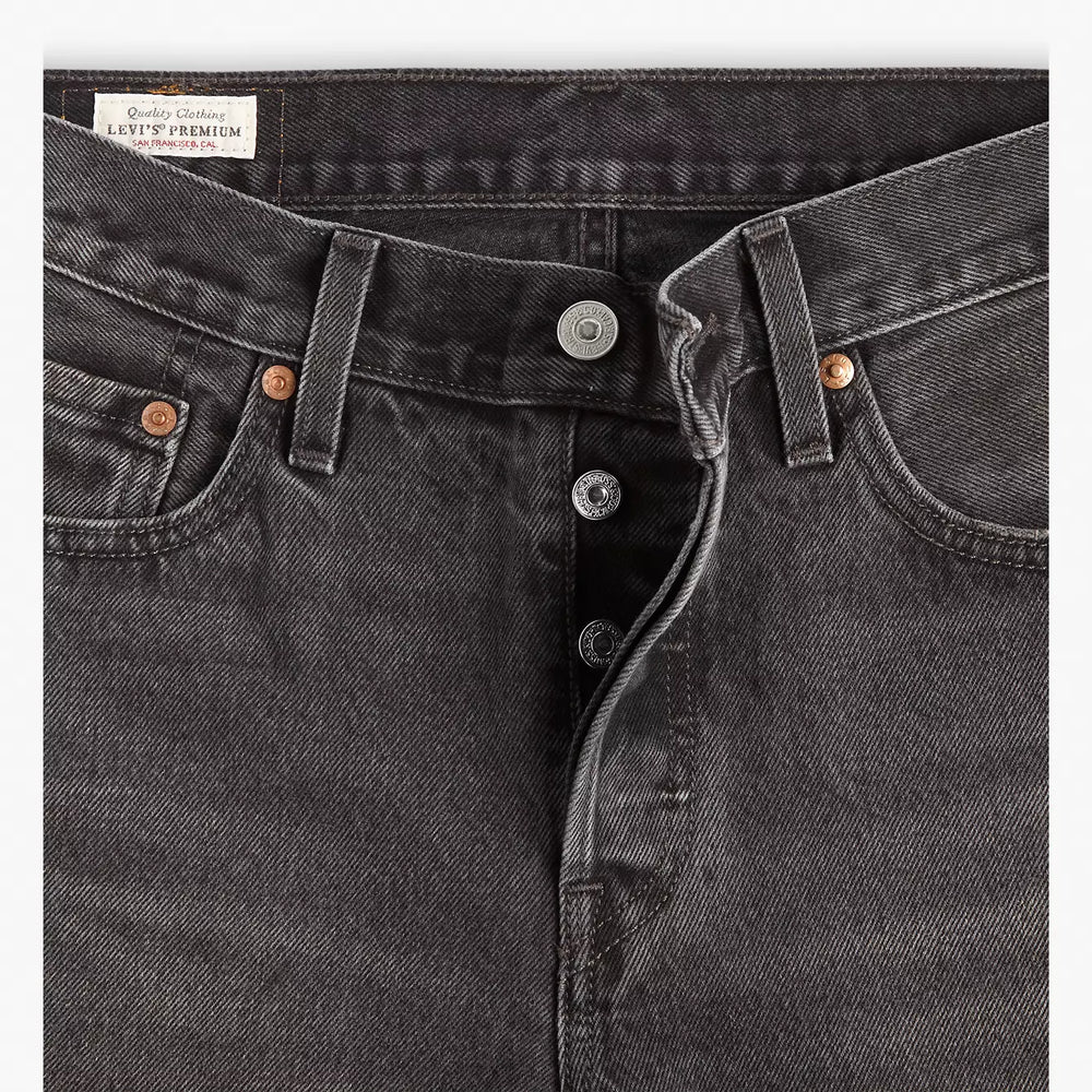 
                      
                        Button fly detail on the Stitch School Black 501 90's Women's Jeans by Levi's
                      
                    