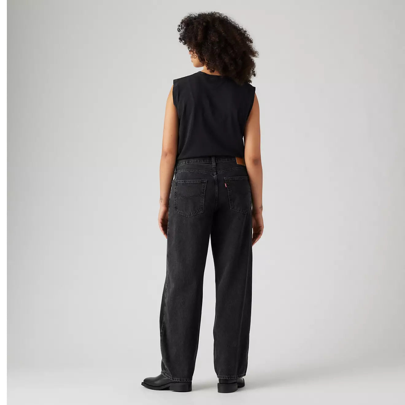 Back view of the Black Levi's Baggy Dad Women's Jeans 