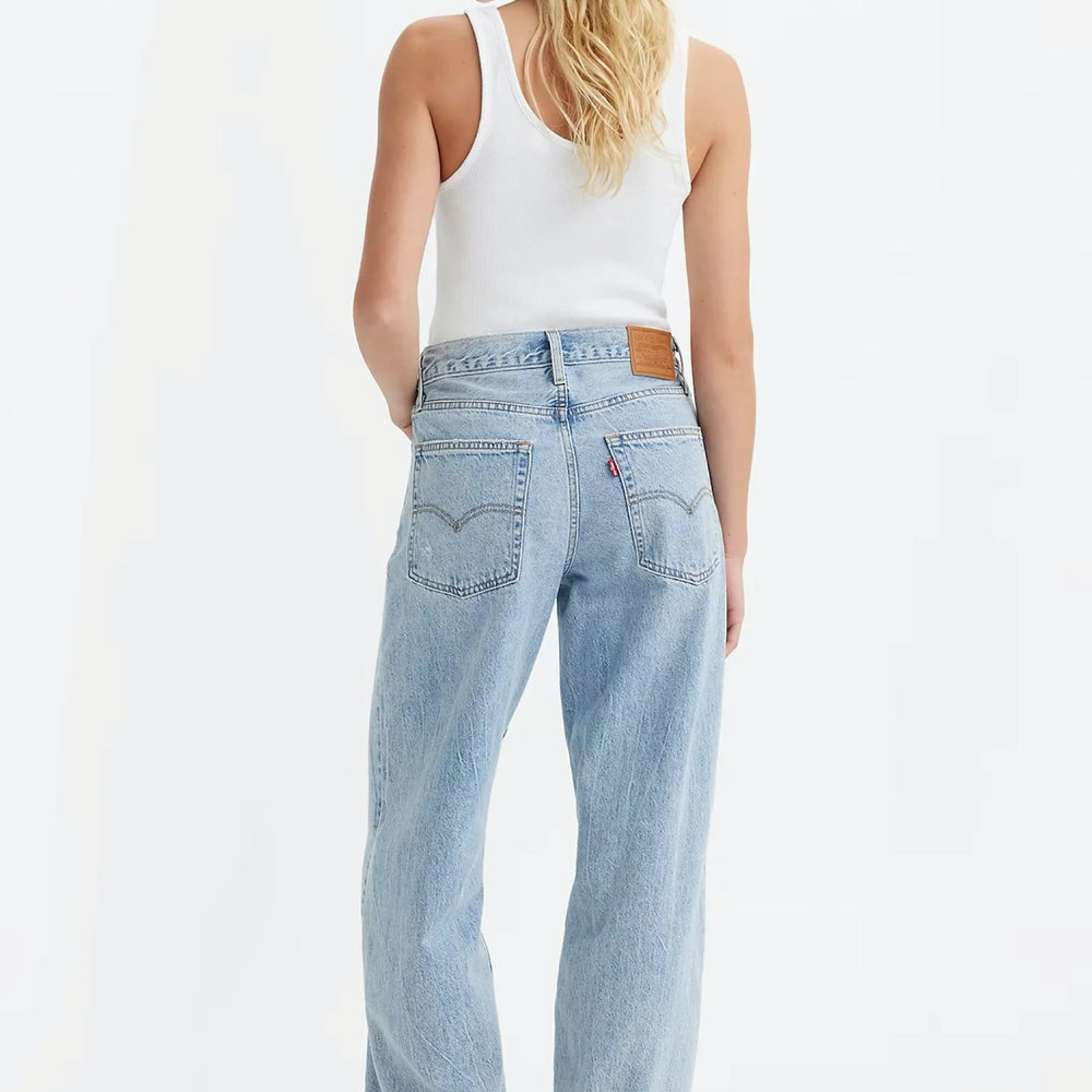 Back view of the Fan Flare Baggy Dad Wide Leg Women's Jeans