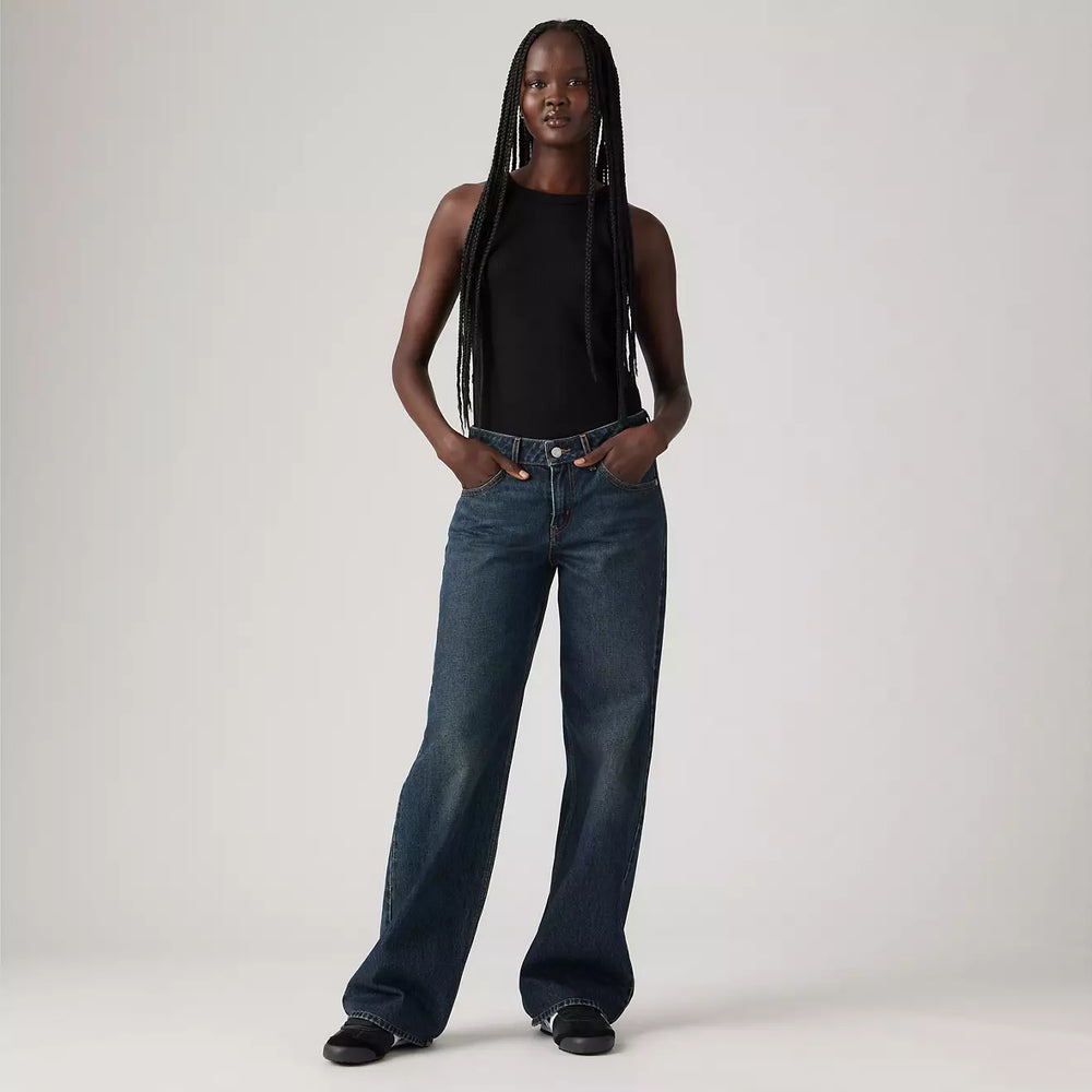 
                      
                        Levi's Low Loose Women's Jeans in the dark wash color Tomorrow Morning at Harbour Thread.
                      
                    