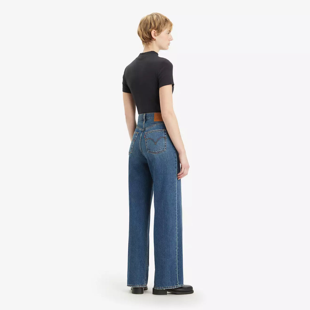 
                      
                        Back view of the dark wash Ribcage Wide Leg Women's Jeans by Levi’s
                      
                    