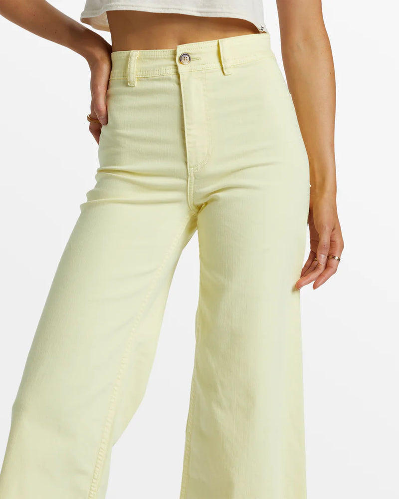 
                      
                        Front detail on Billabong's Free Fall High-Waisted Pants in the color Cali Rays
                      
                    