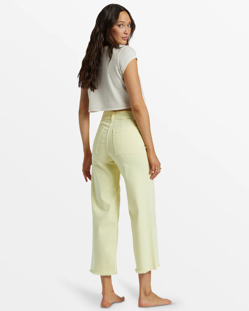 Back view of Billabong's Free Fall High-Waisted Pants in the color Cali Rays