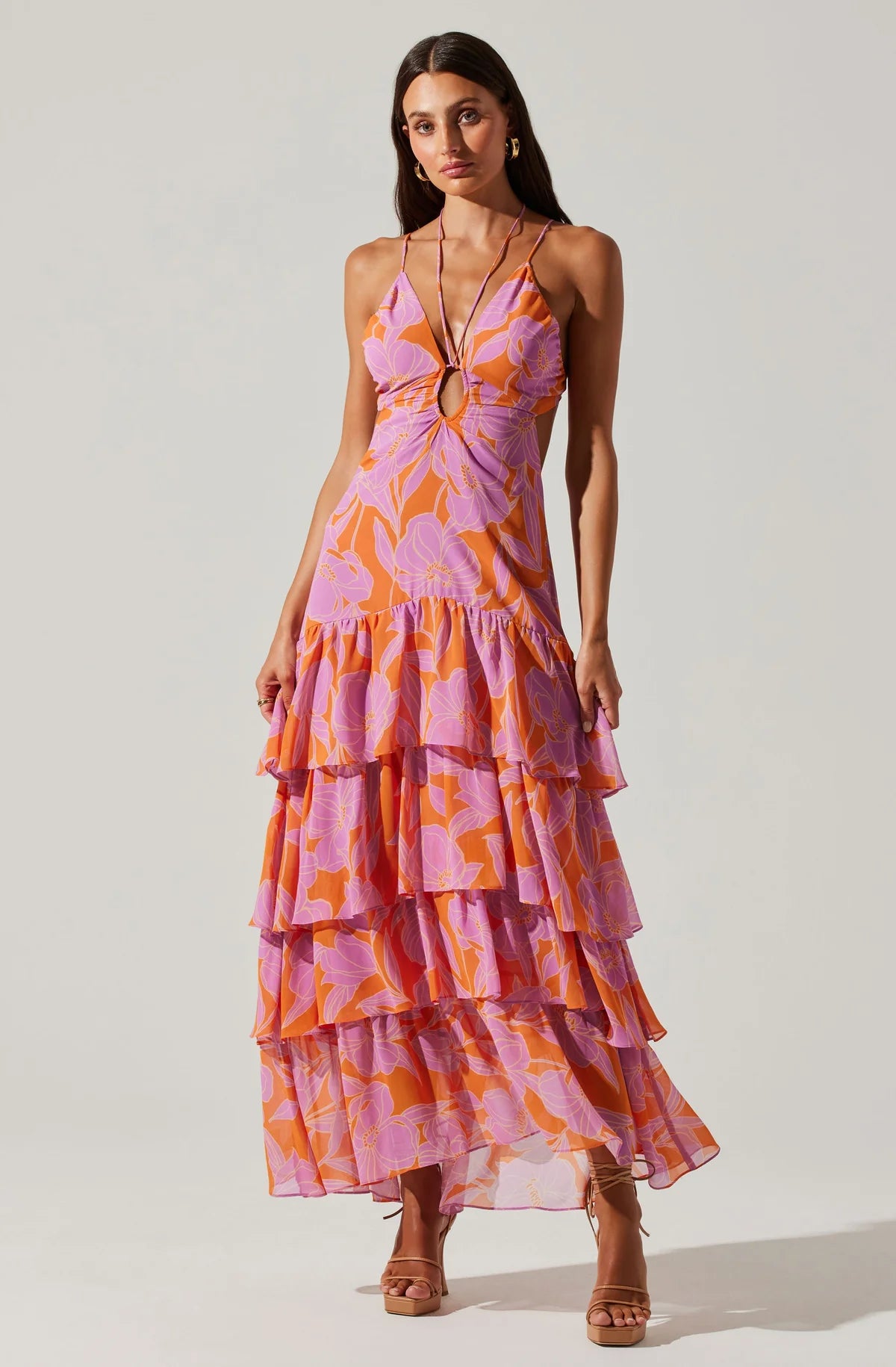 The Aneira Floral Tiered Maxi Dress by ASTR