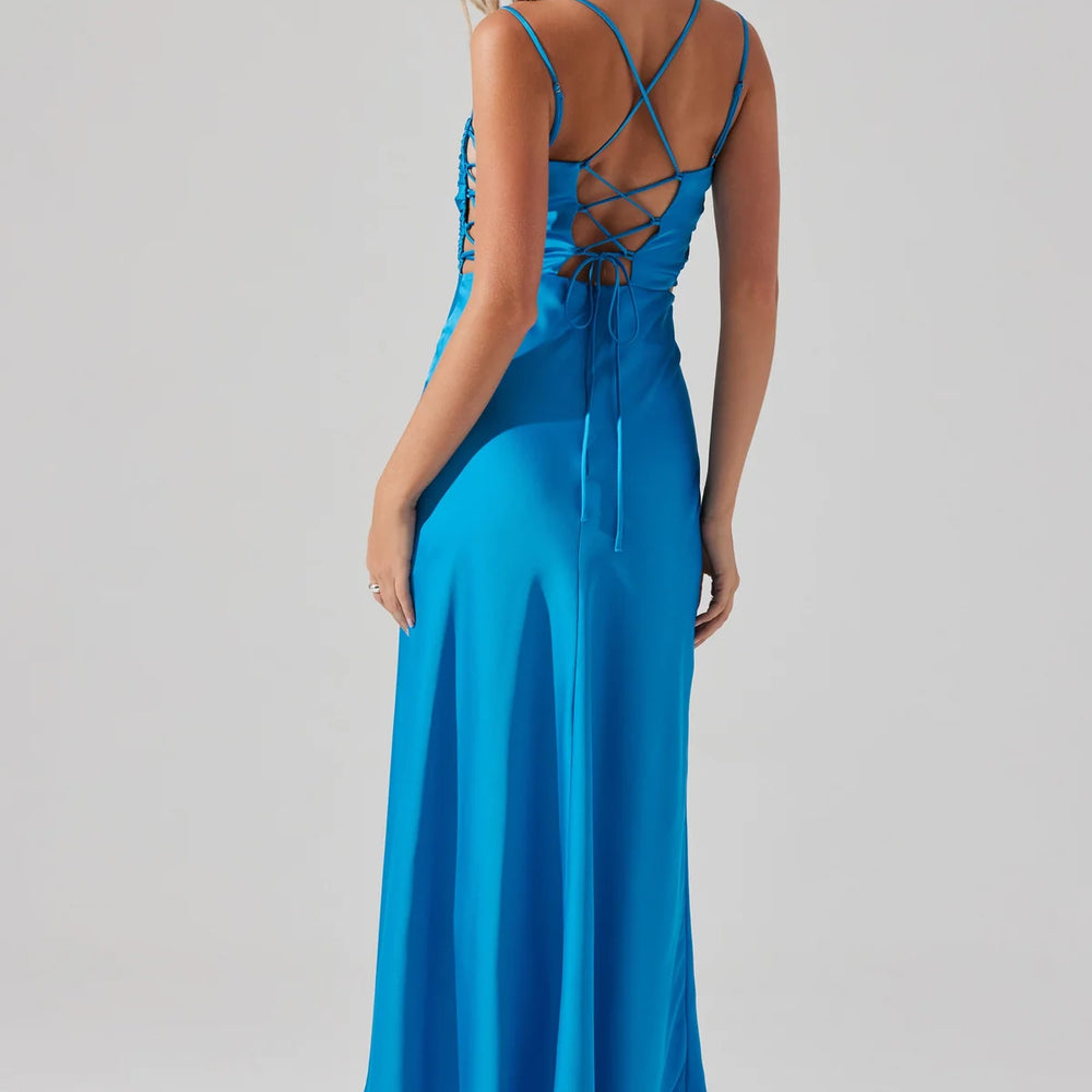 
                      
                        Back view of the Turquoise Blue Antlia Midi Dress by ASTR
                      
                    