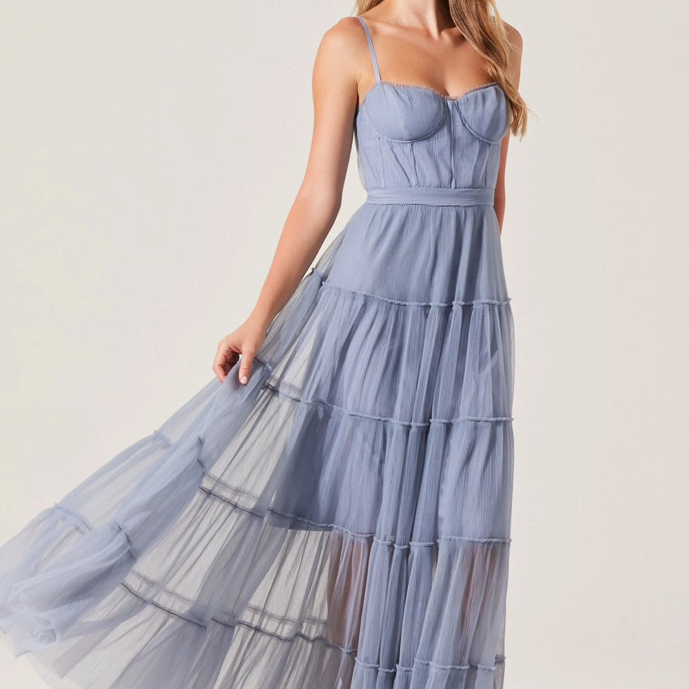 Shop the ASTR Mireya Bustier Tulle Maxi Dress at Harbour Thread boutique in St. Petersburg, FL. 