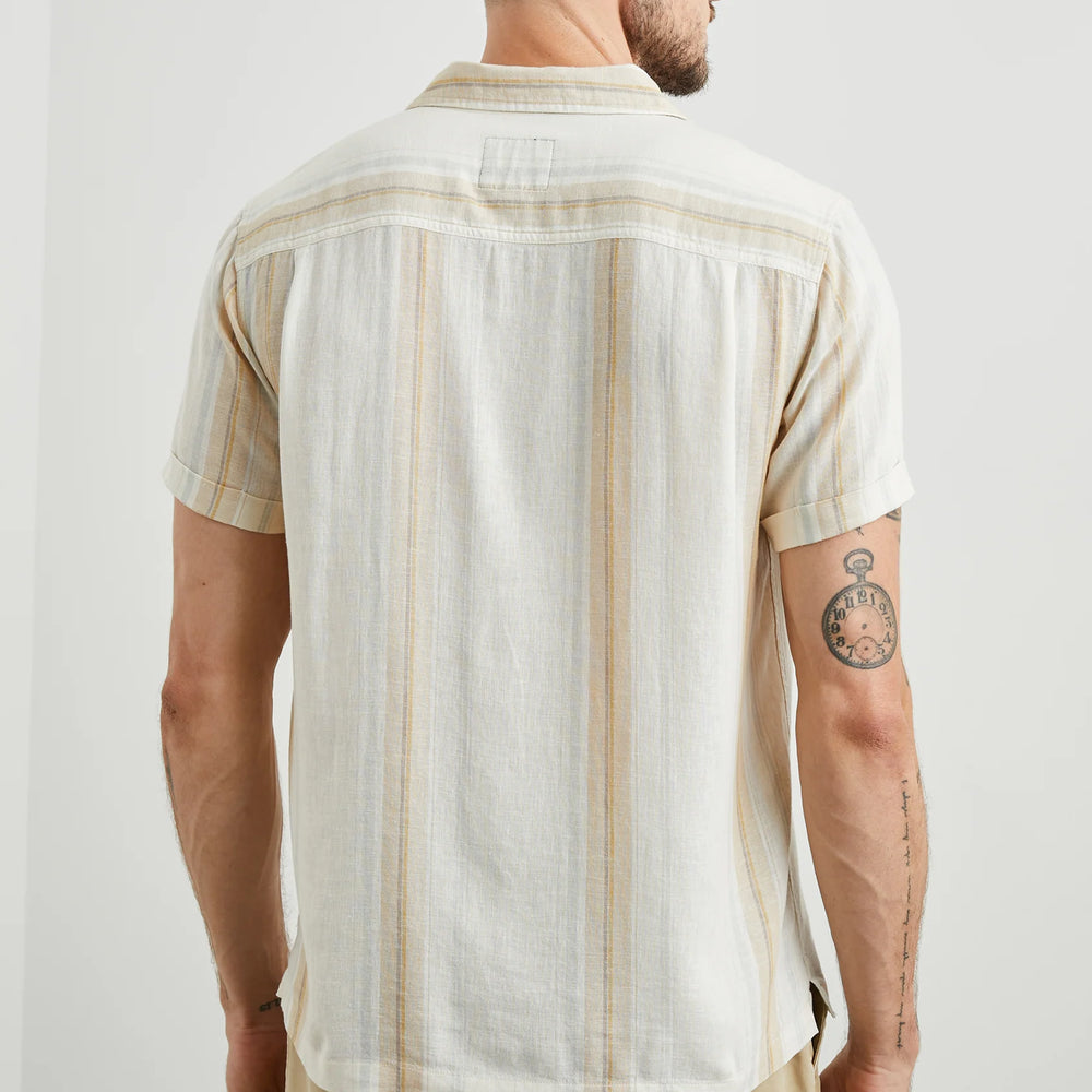 
                      
                        Back view of the Farro Dove Stripe Amalfi Short Sleeve Shirt by Rails
                      
                    