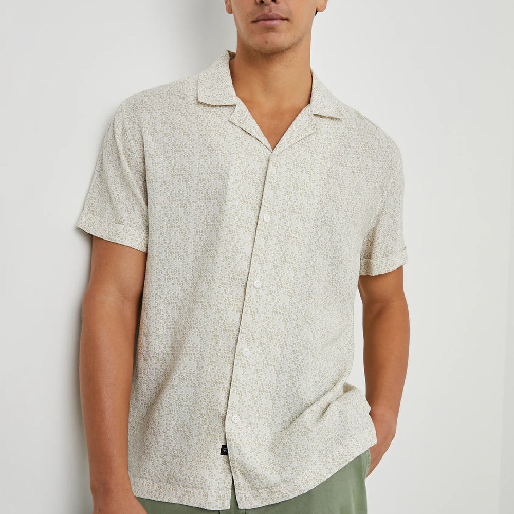 The Painted Tile Khaki Amalfi Short Sleeve Shirt by Rails