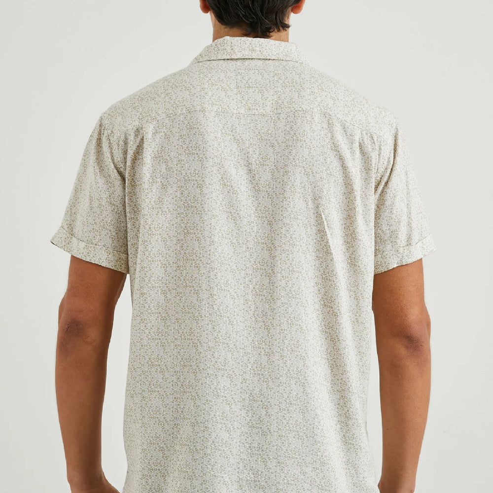 
                      
                        Back view of the Painted Tile Khaki Amalfi Short Sleeve Shirt by Rails
                      
                    