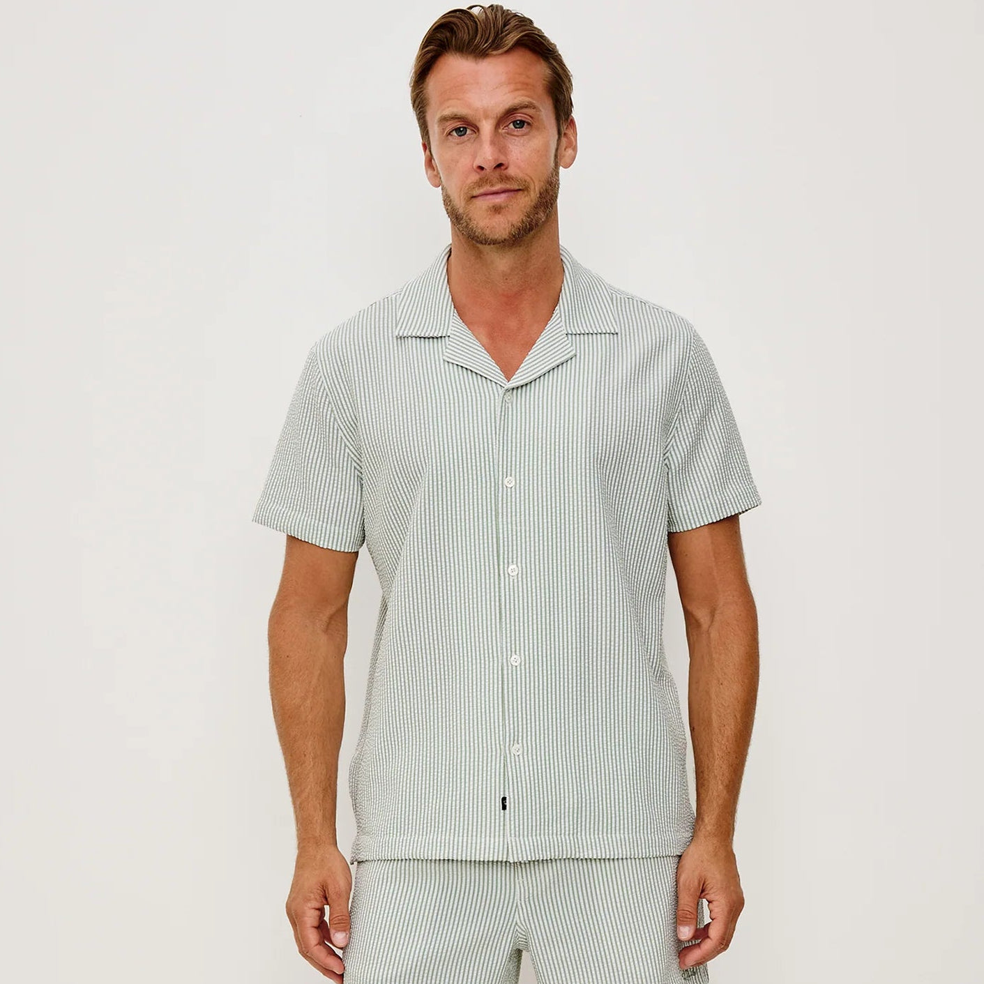 Rails Amalfi Shirt in Sage White Seersucker