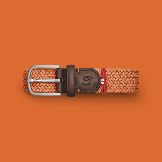 La Boucle braided Amsterdam Belt in the color orange
