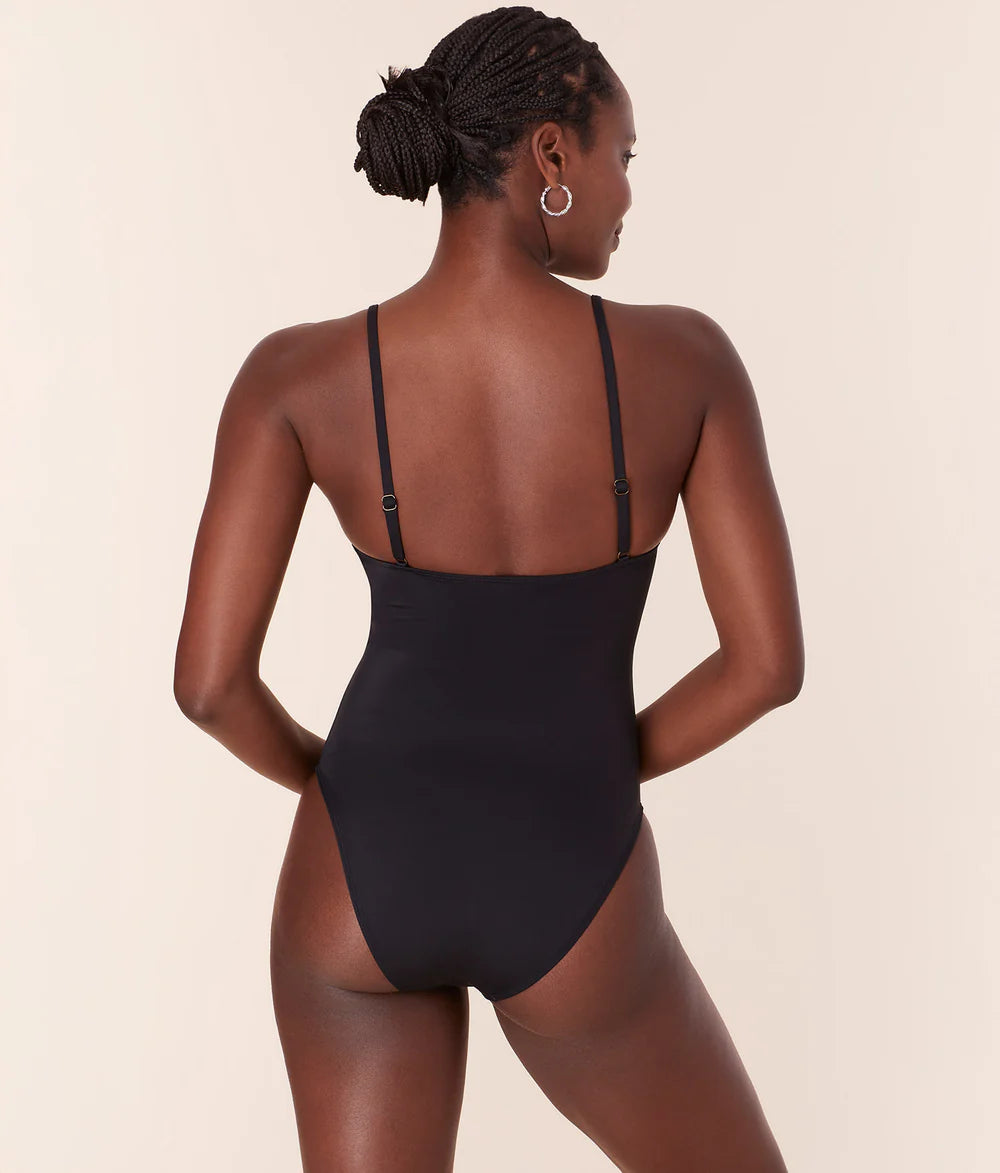 Black swimsuit with adjustable straps
