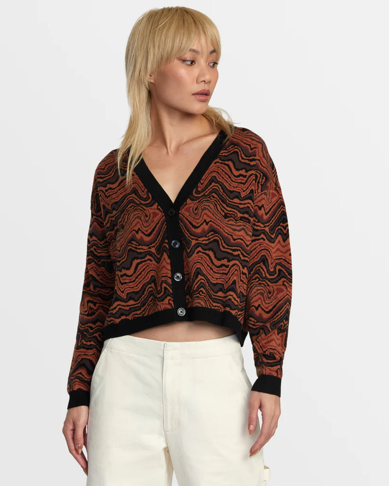 The Black Multi Happy Hour Cardigan by RVCA