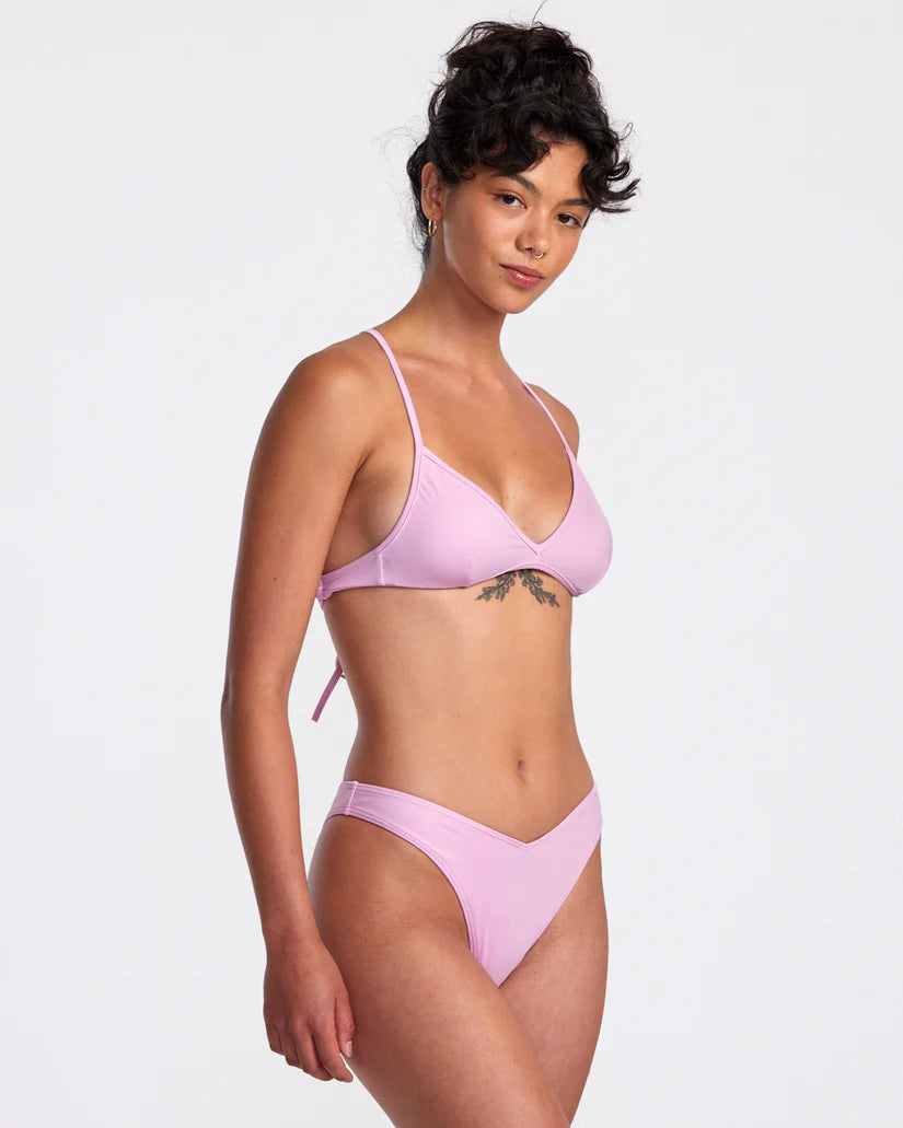 The Pastel Lavender Solid Medium Bikini Bottoms by RVCA