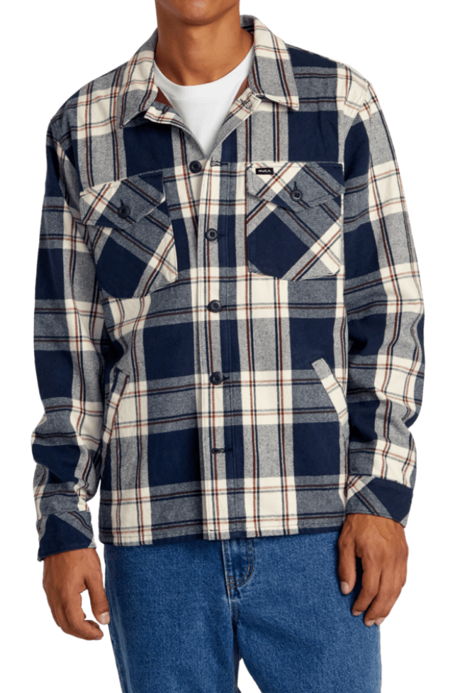 The Moody Blue Flight Risk Shirt Jacket by RVCA