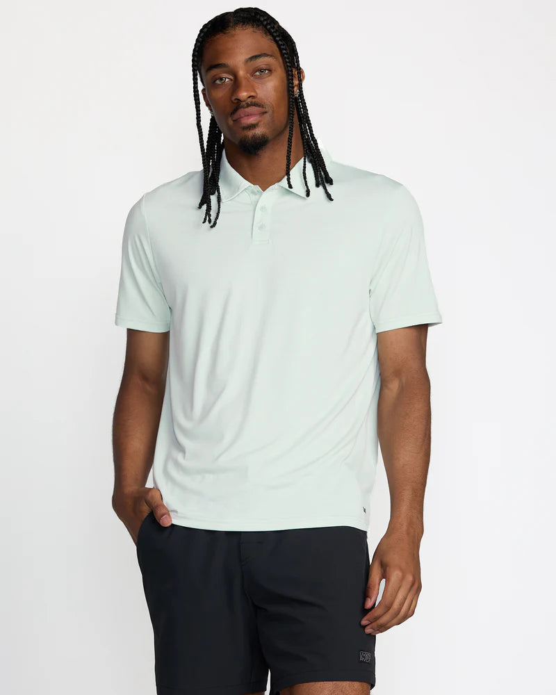 Dress up a casual look with the RVCA Balance Polo, available at Harbour Thread men's store in Burlington, VT. 