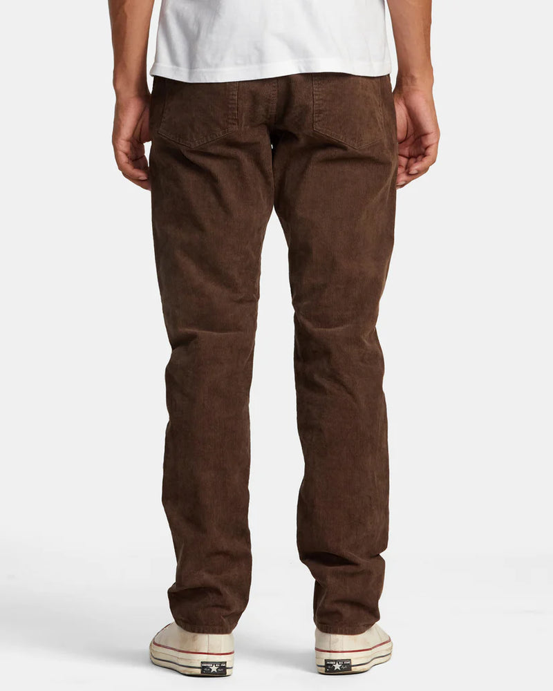 
                      
                        Back view of the men's Brown Daggers Pigment Corduroy Pants by RVCA
                      
                    