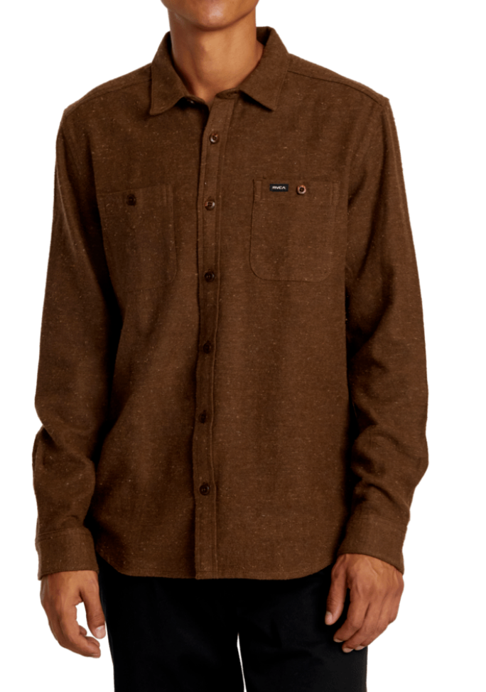 The Bombay Brown Harvest Neps Flannel Shirt by RVCA