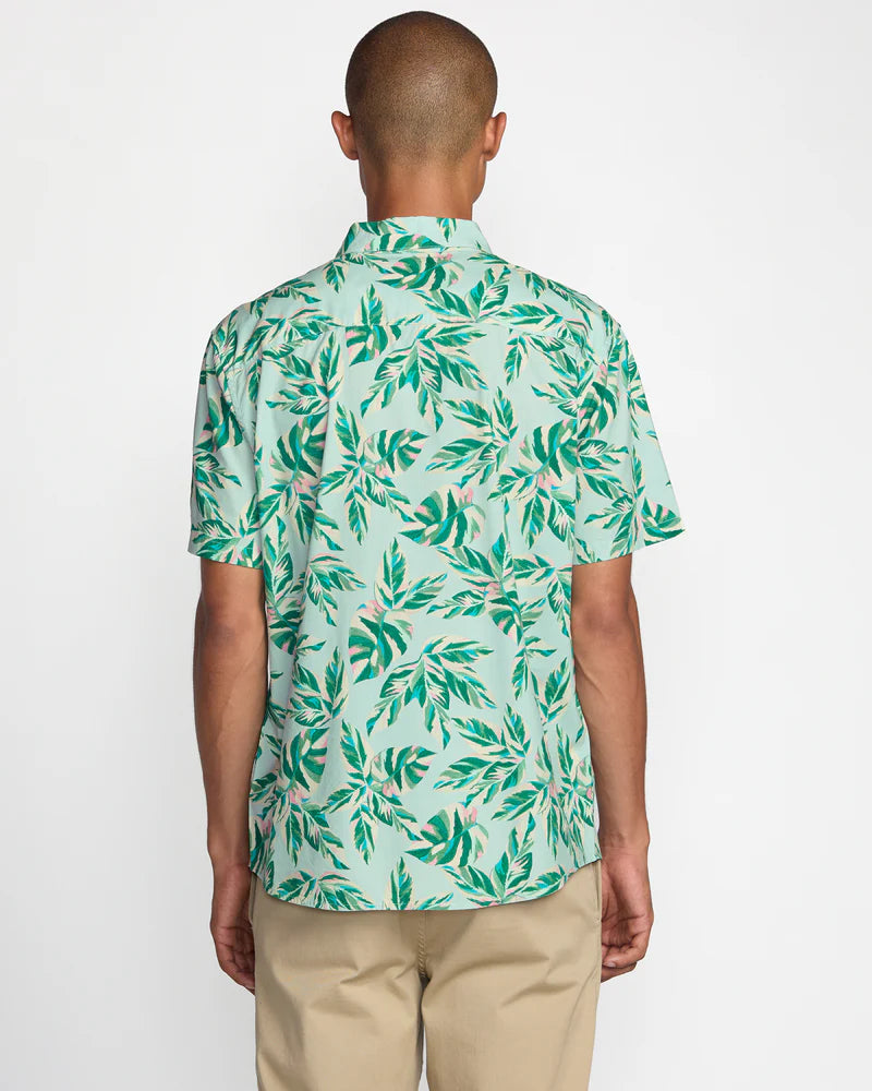 RVCA men's printed short sleeve button down shirt at Harbour Thread