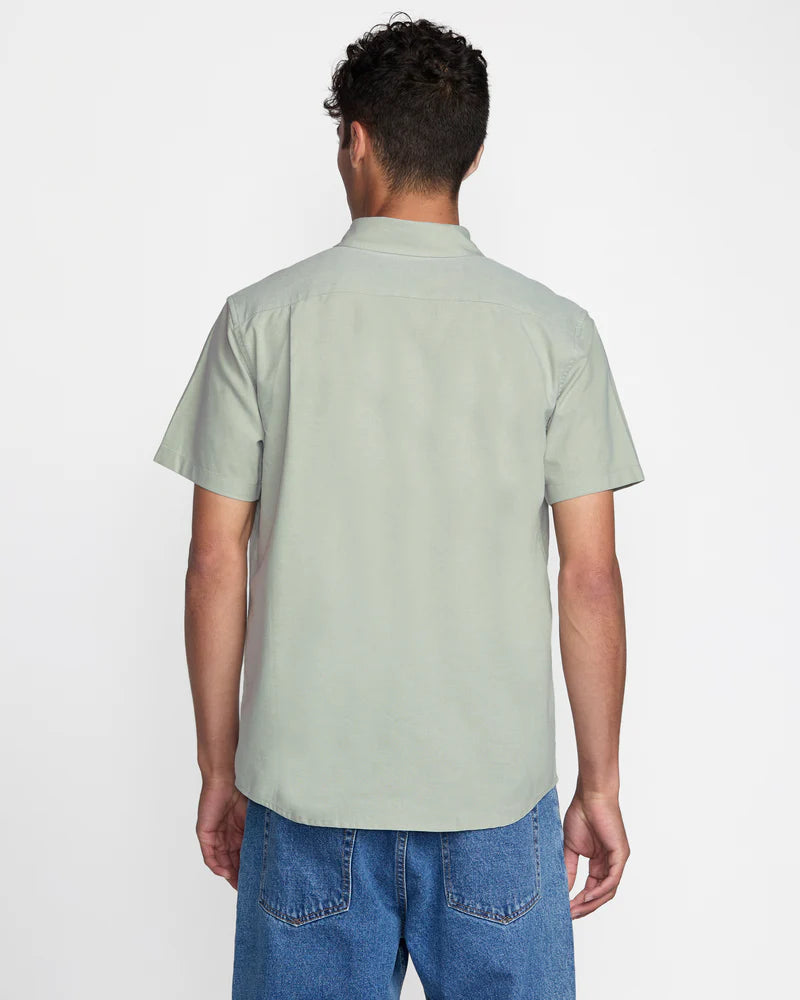 The RVCA That'll Do Stretch Short Sleeve in Ranger Green.