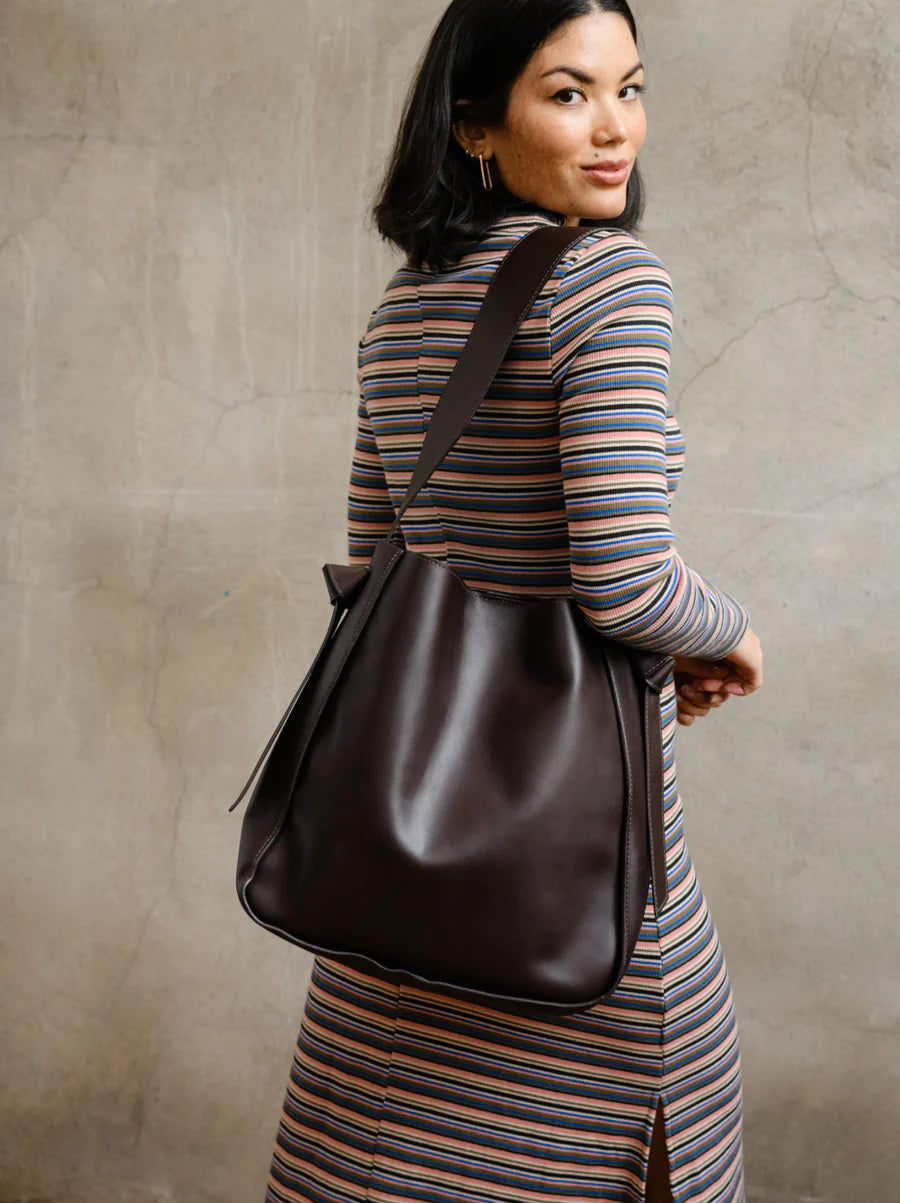 ABLE Addison Knotted Tote - Chocolate Brown