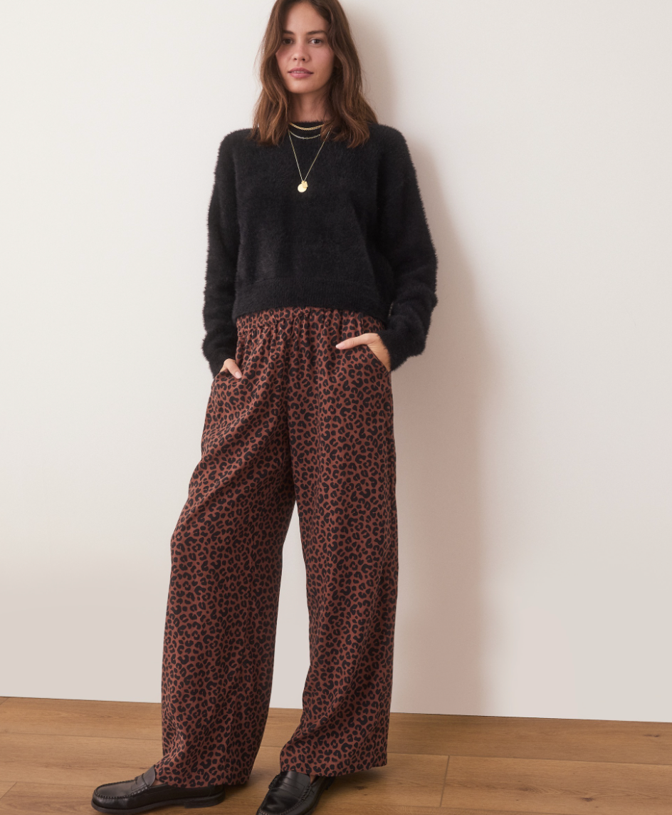 The Allison Tencel Trouser in Leopard