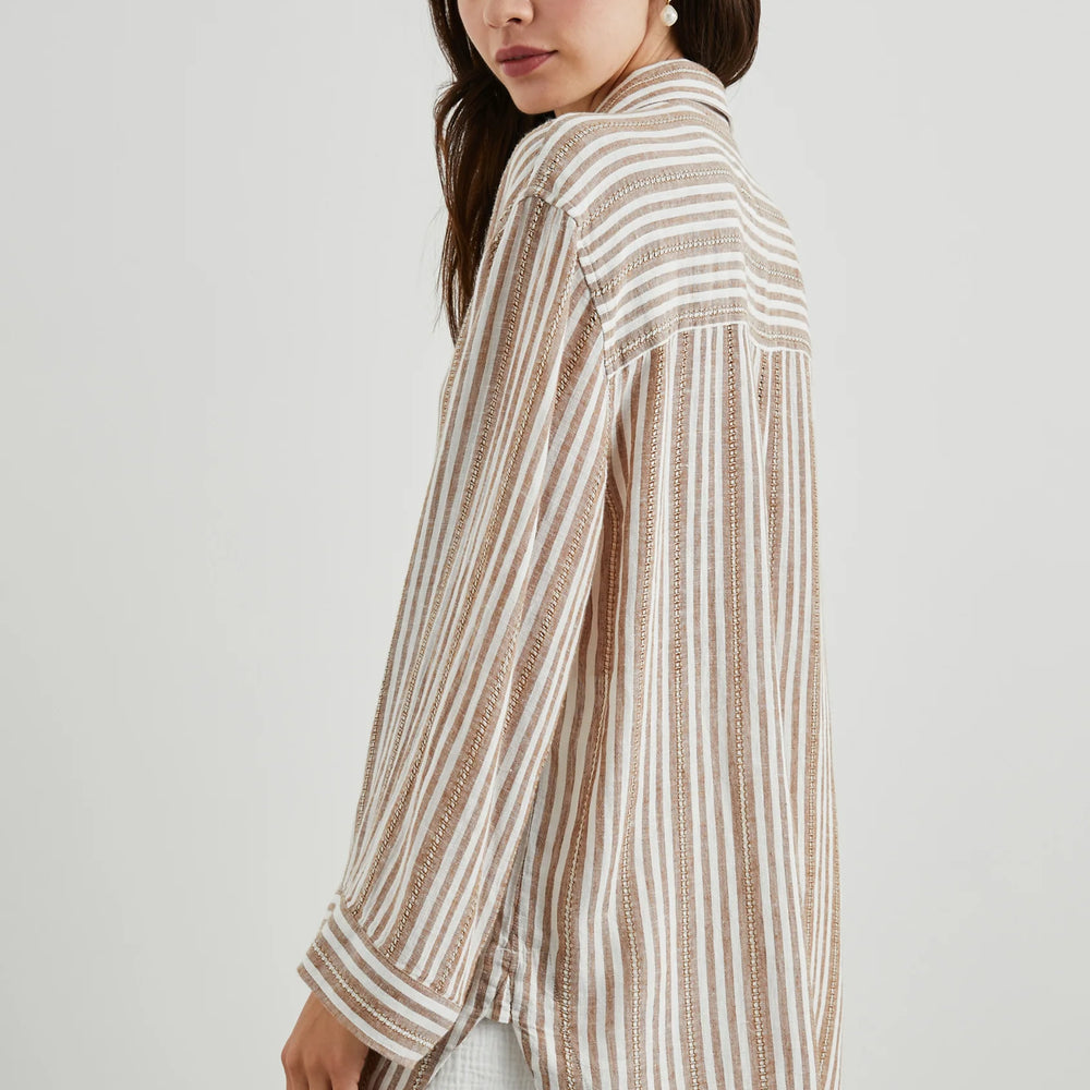 
                      
                        Back view of the Palo Santo Stripe Banks Top by Rails
                      
                    