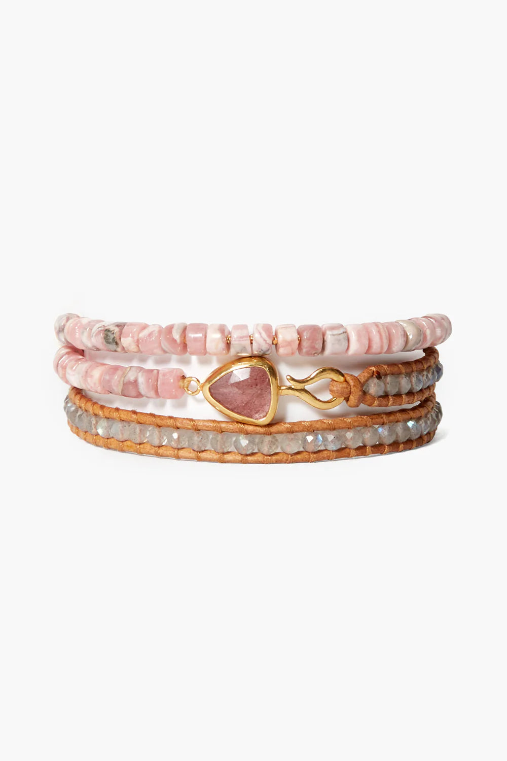 The Pink Mix Rahel Triple Wrap Bracelet by Chan Luu