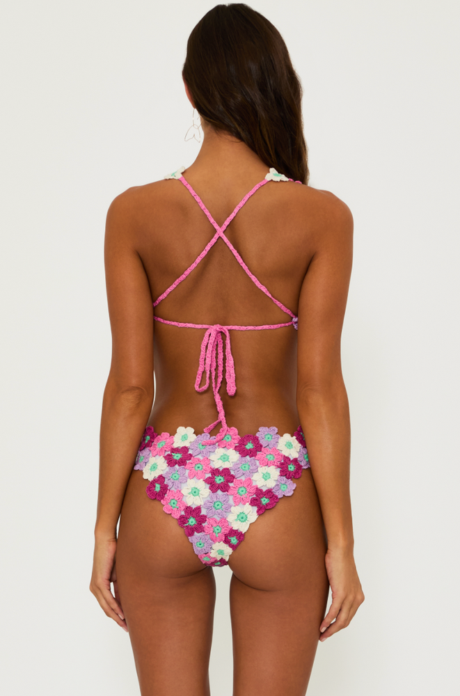 
                      
                        Women's multicolor floral crochet bikini bottoms with cheeky coverage from Beach Riot.
                      
                    