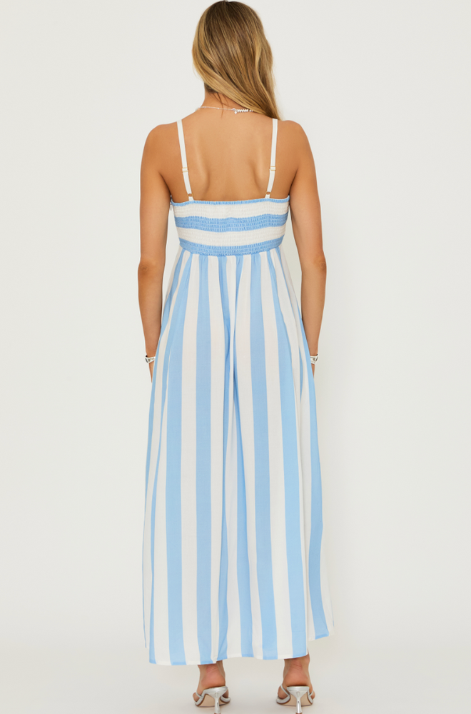 
                      
                        Women's blue and white striped maxi dress from Beach Riot
                      
                    