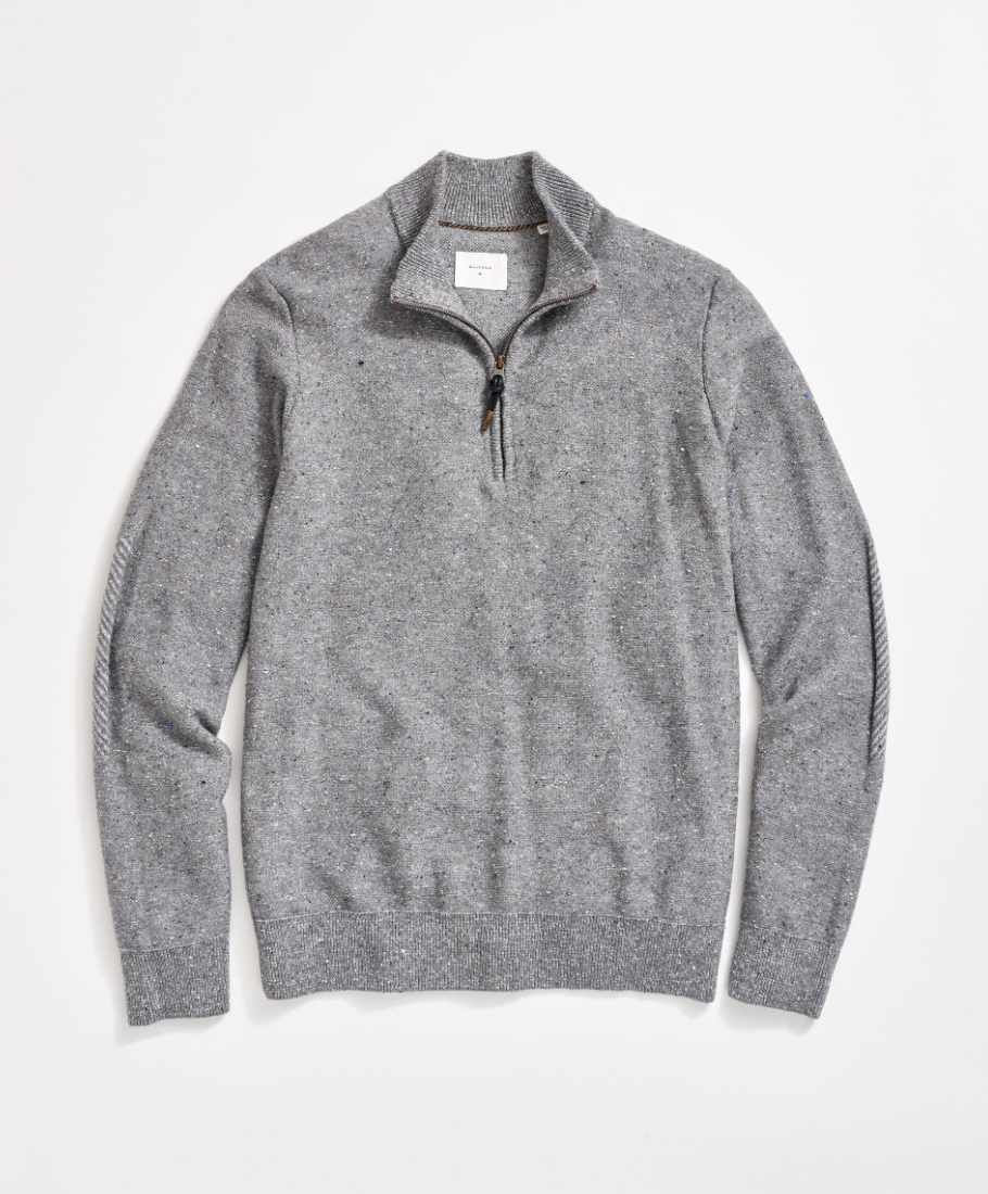 The men's Birdseye Half Zip Pullover Sweater by Billy Reid