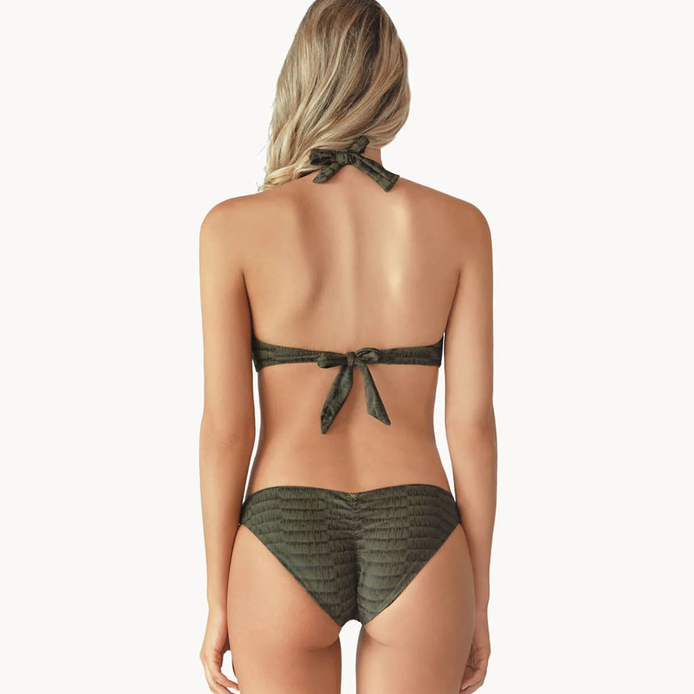 Back view of the Carbon Basic Ruched Bikini Bottoms by PQ Swim