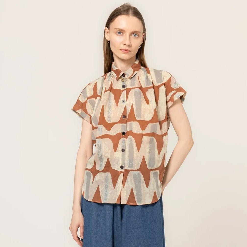 Bel Kazan Etta Top in the color Adobe Vista, available now at Harbour Thread boutique