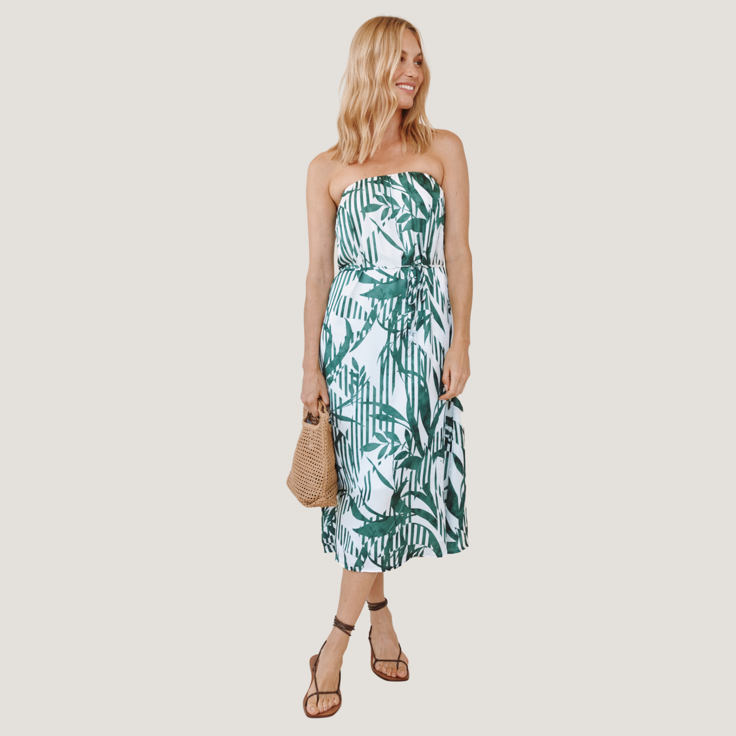 flowy frilly dress Bella Dahl Flowy Strapless Midi Dress