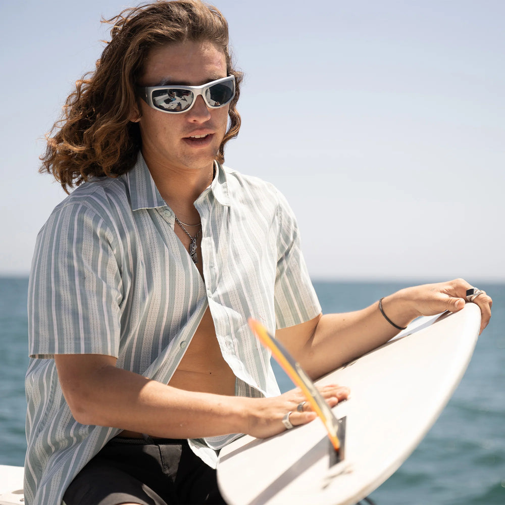 
                      
                        Shop the Roark Bless Up Breathable Stretch Shirt at Harbour Thread in the color Striped Dusty Blue
                      
                    