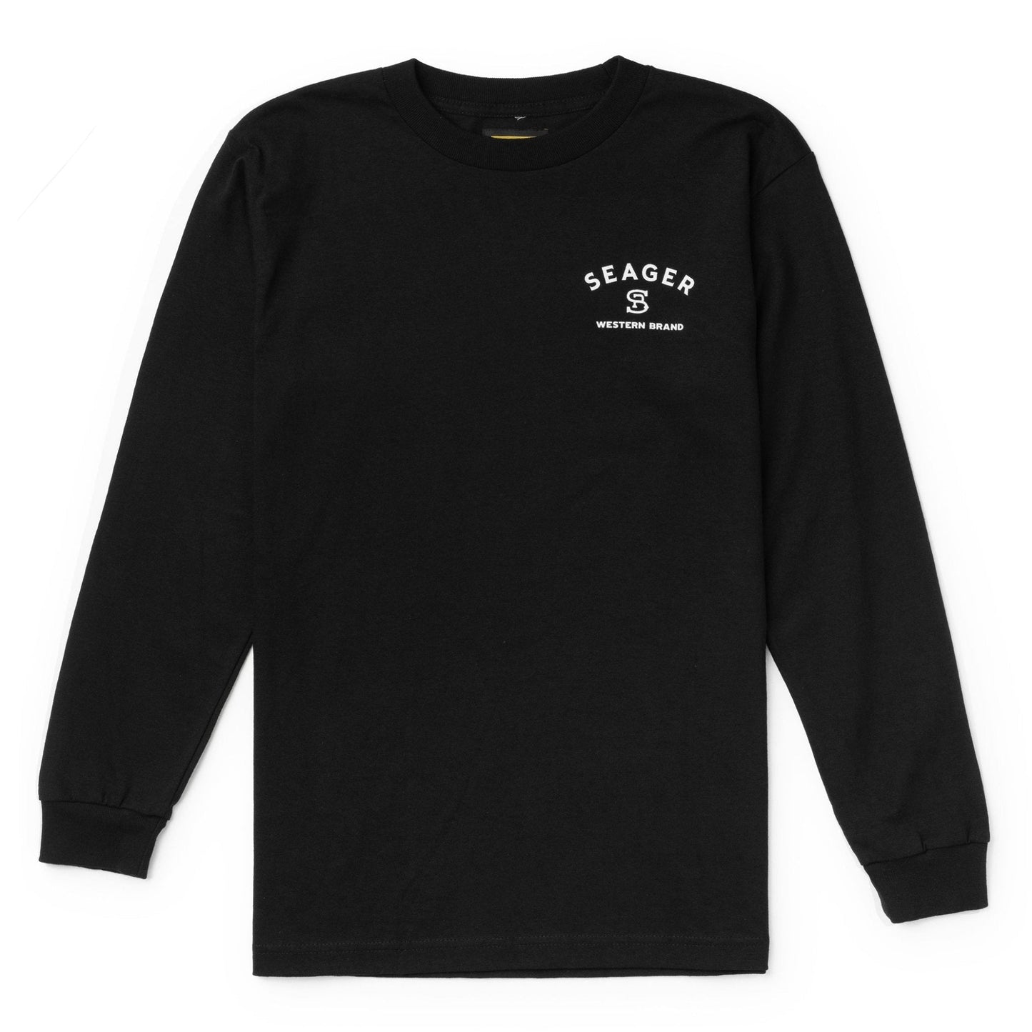 The Seager Branded Long Sleeve Tee in Black