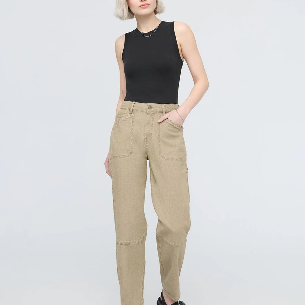 Shop the DUER Women's Tan Stretch Canvas Utility Pant at Harbour Thread boutique!