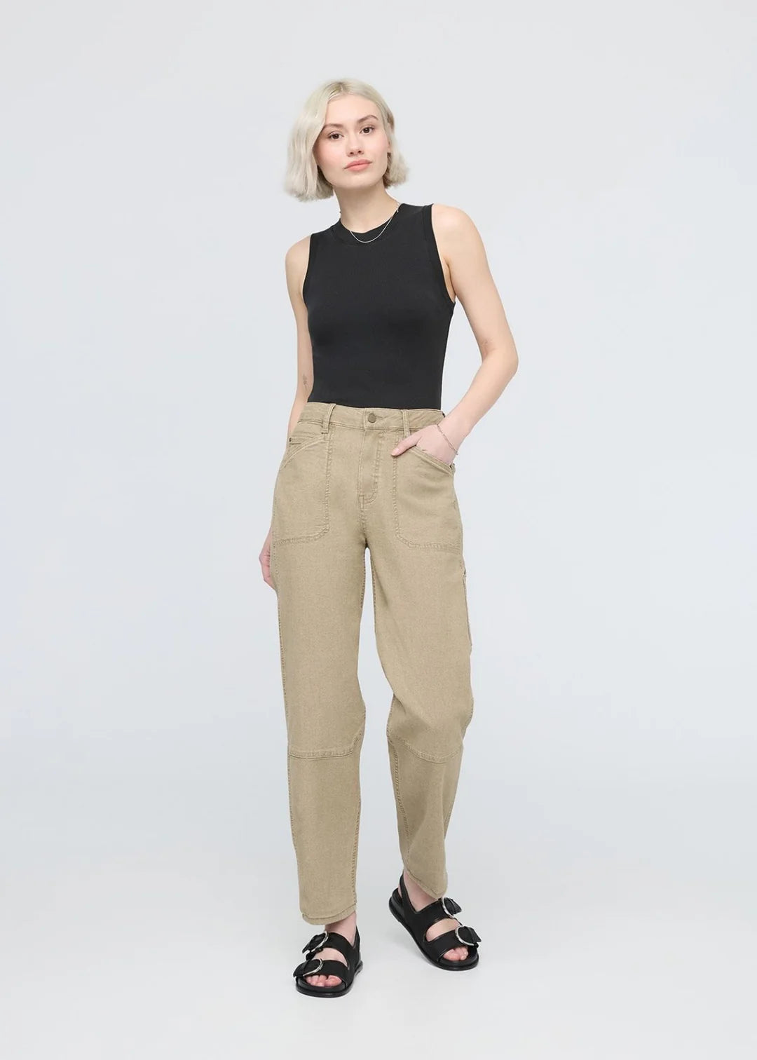Shop the DUER Women's Tan Stretch Canvas Utility Pant at Harbour Thread boutique!