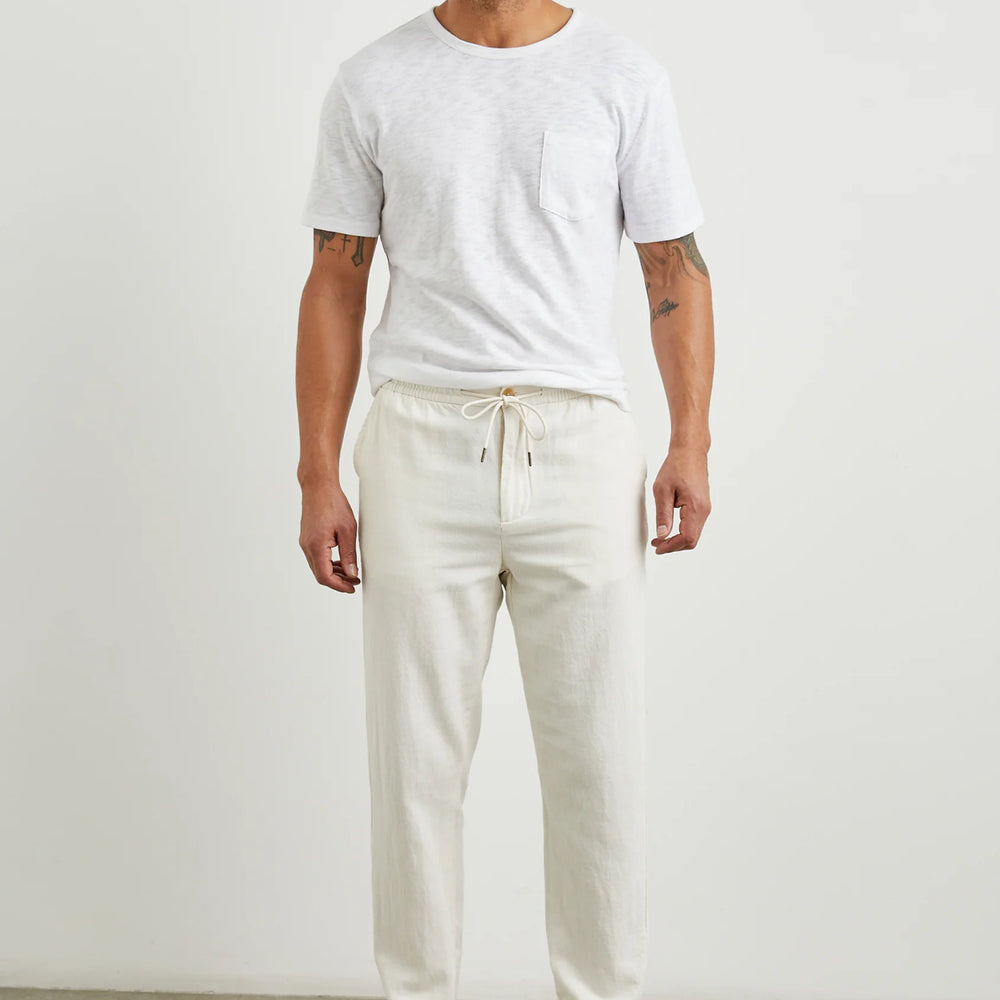 
                      
                        The Callum Drawstring Men's Pant in the color Ecru by Rails
                      
                    