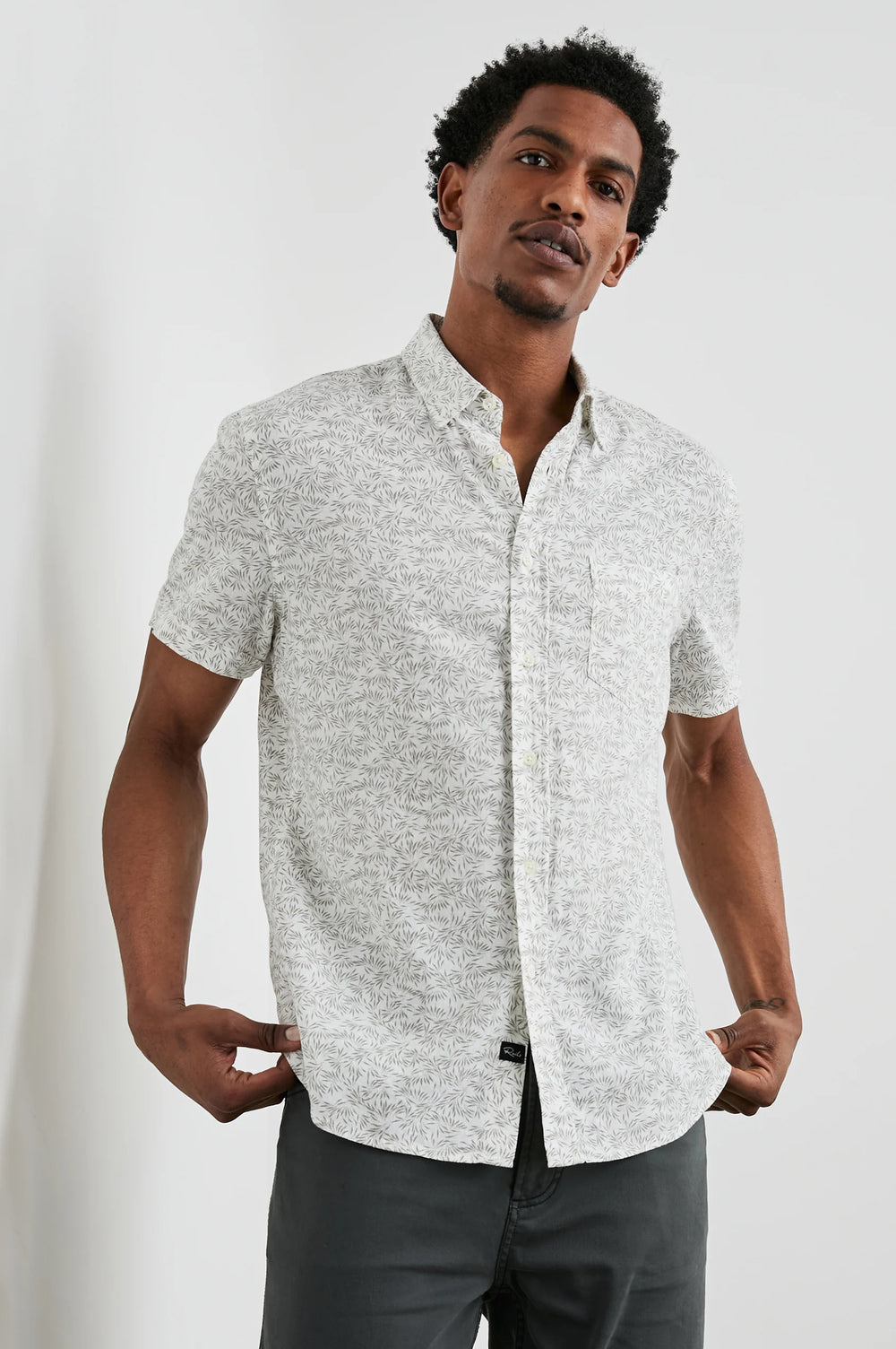 The Crop Circle White Carson Short Sleeve Shirt by Rails