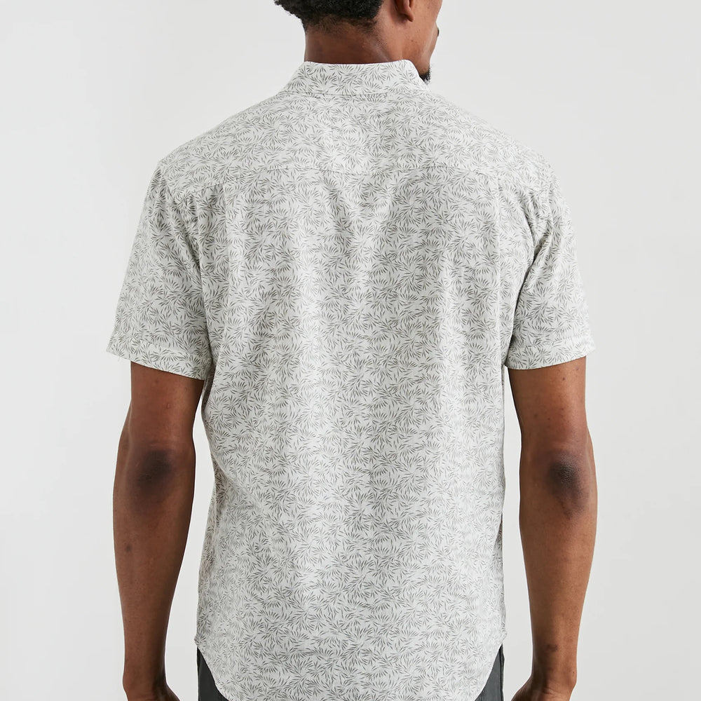 Back view of the Crop Circle White Carson Short Sleeve Shirt by Rails