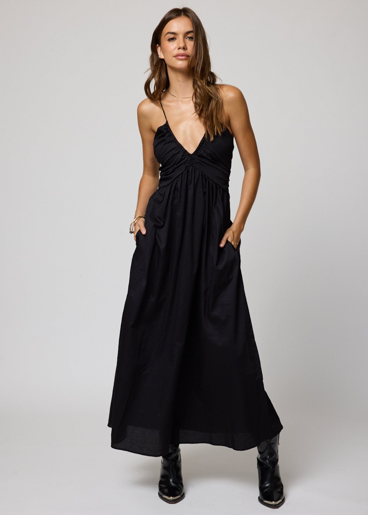 The Black Nikke Maxi Dress by the brand Stillwater