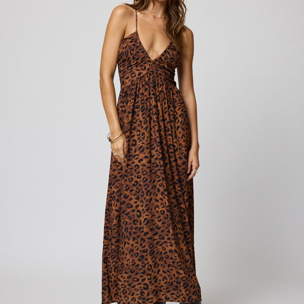 The Leopard Print Nikke Maxi Dress by the brand Stillwater