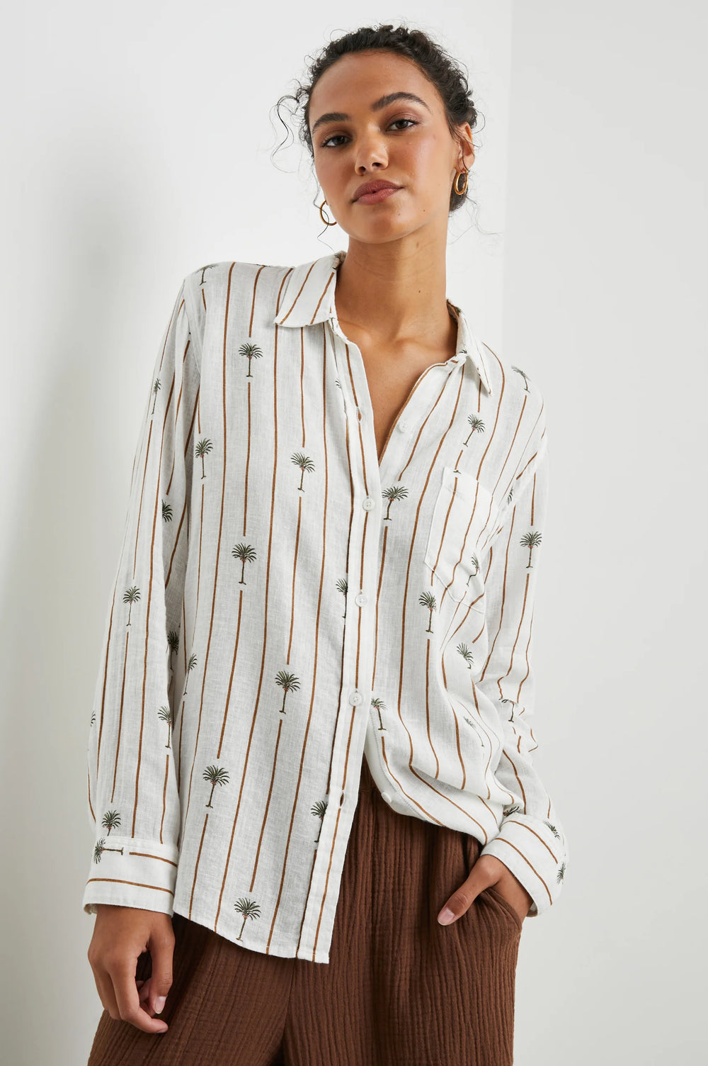 The Stripe Palms Charli Shirt by Rails