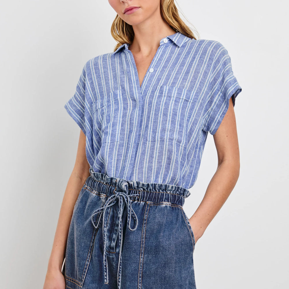 Shop the striped Linen blend Cito button-down shirt by Rails at Harbour Thread for cool coastal style. 