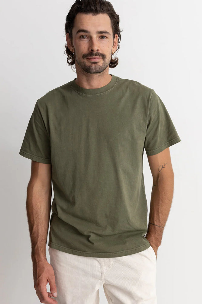
                      
                        The Olive Gren classic vintage tee by Rhythm
                      
                    