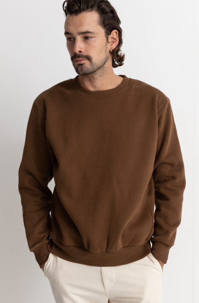 The Brown Classic Fleece Crew by Rhythm