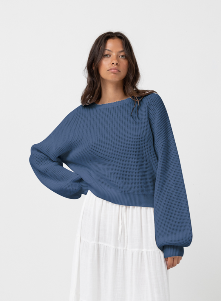 The Rhythm Classic Knit Jumper is the perfect transitional piece for the changing seasons. Shop yours at Harbour Thread in Burlington, VT!
